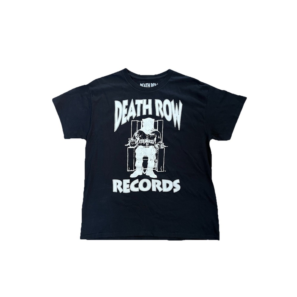Death Row Records T-Shirt Men's XL Black Hip Hop Rap Tee Logo Streetwear Urban‎